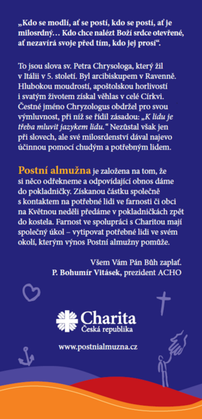Postní almužna text